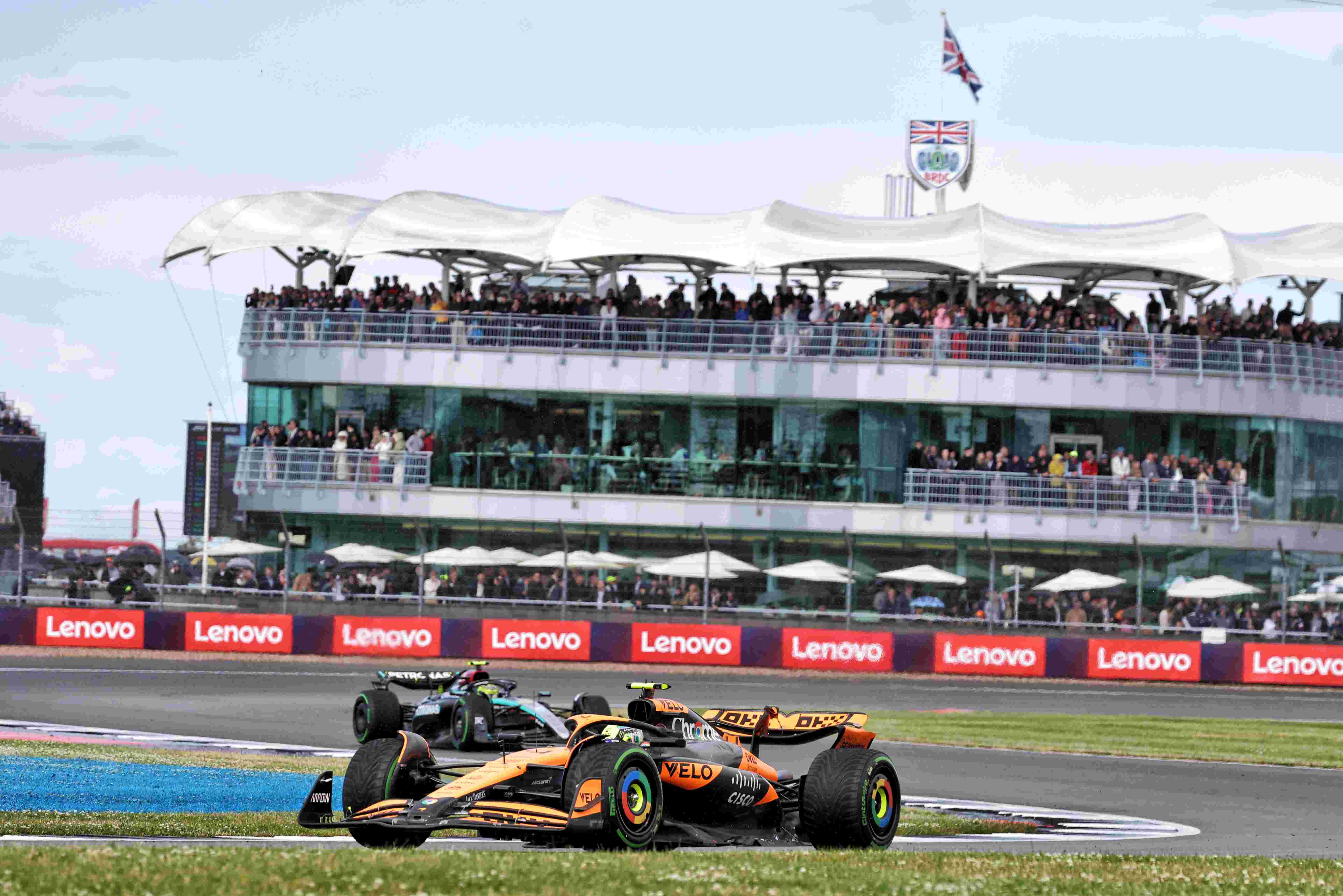 F1 race car on the Silverstone circuit at the British Grand Prix